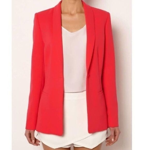 Witchery Australia Red Longline slim One Button Softshell Blazer Size Small - Picture 9 of 9